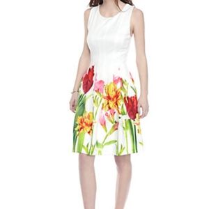 Calvin Klein Flared Bottom Floral Print Dress